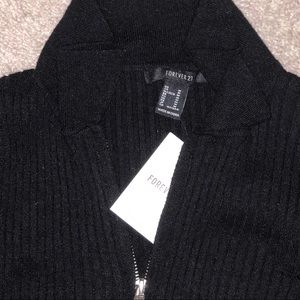 light zip up black sweater from forever 21